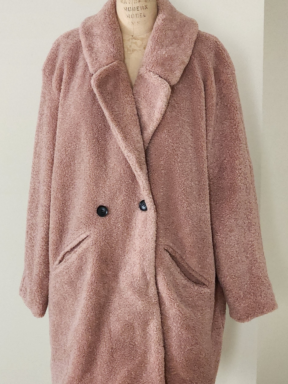 Lucky Brand Plush Teddy Coat in Dusty Rose